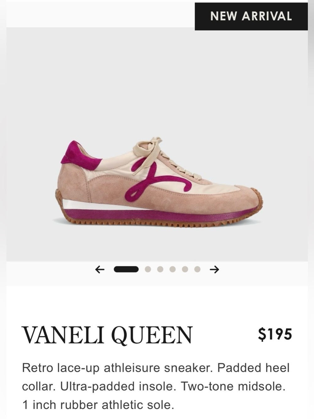 Vaneli Queen Retro Sneakers 10W BNWOB Fuchsia Pink Beige Rare Color